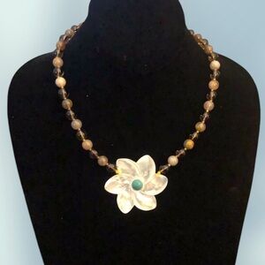 Vintage Bead and Mother Of Pearl Handmade Necklace